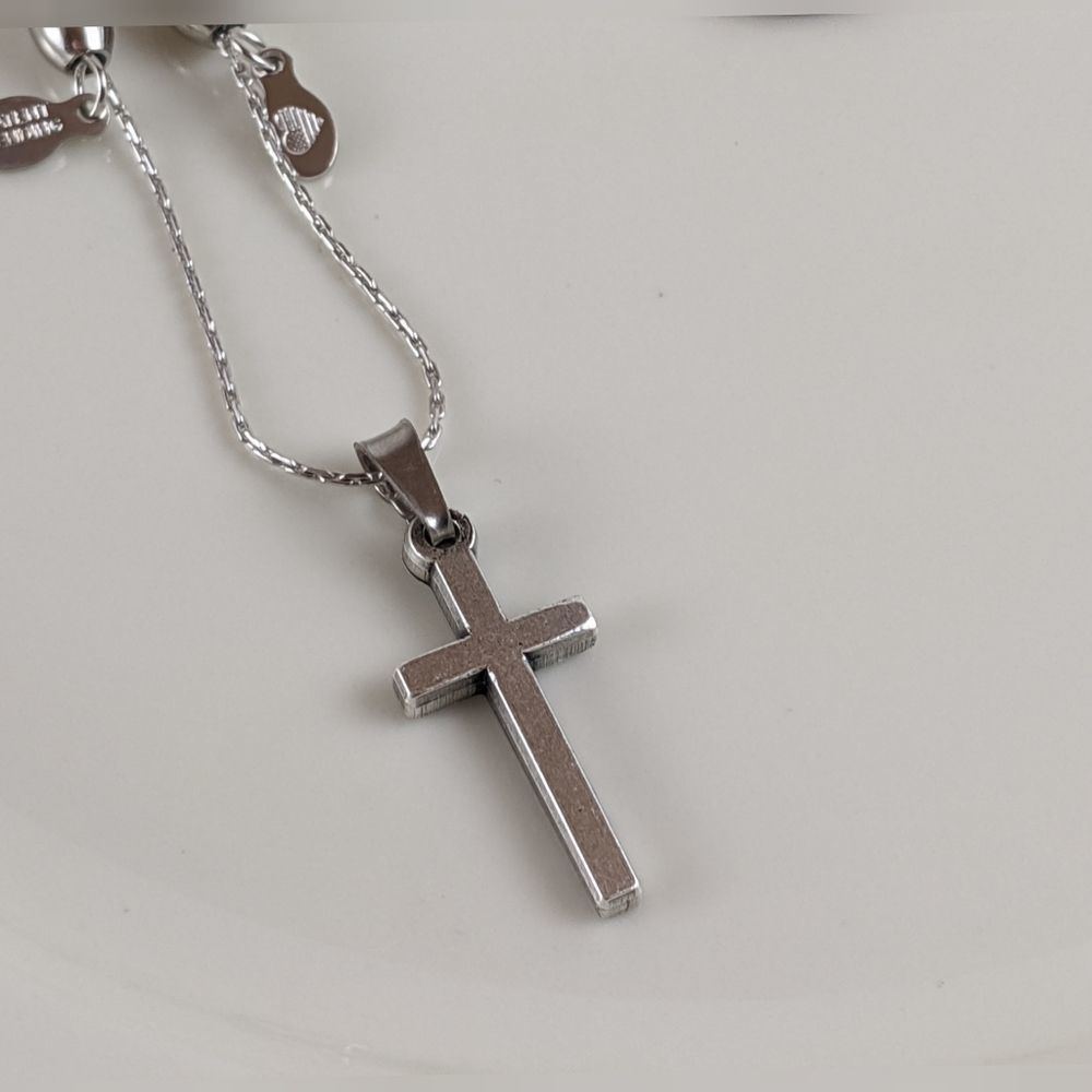 Alex and Ani Rafaelian Silver Cross Adj. Necklace